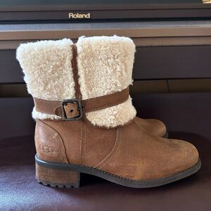 UGG suede moto boots